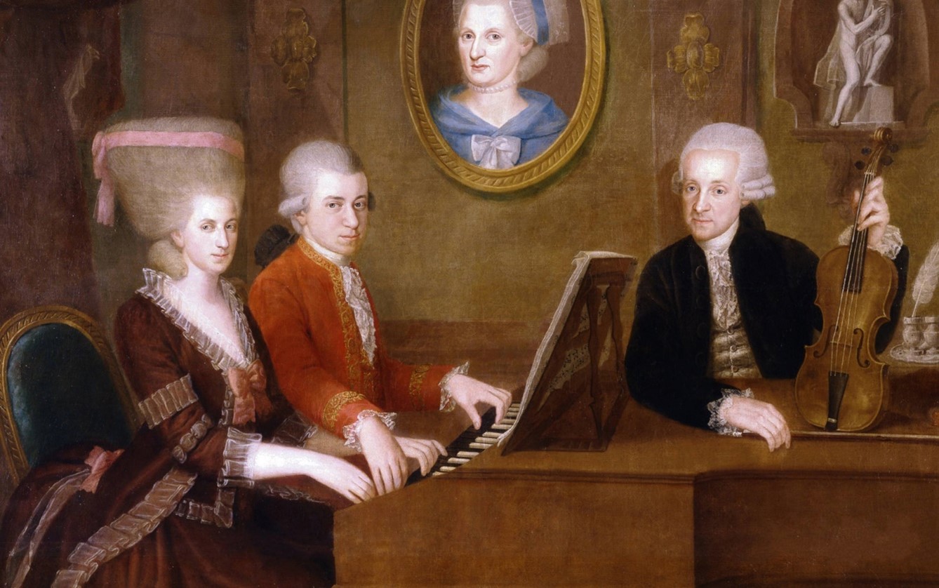 Schilderij van Maria Anna en Wolfgang Amadeus Mozart.